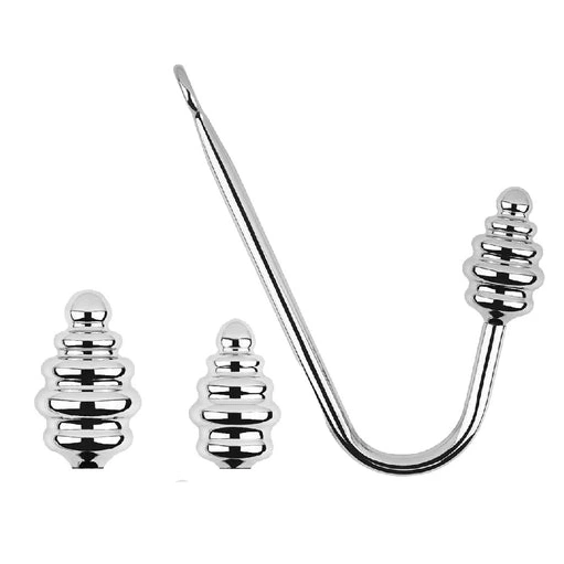 Anal Hooks Ribbed GreatBenefit Hook Set Anal 8826 Screw-in 0108
